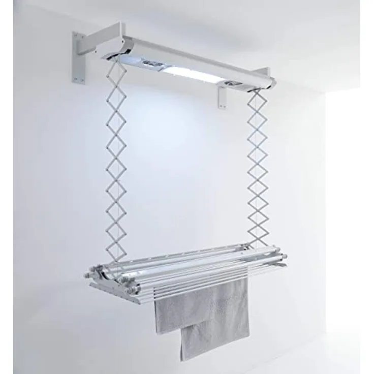 Foxydry Foxydry Air, Elektrischer Wäscheständer für Wand und Decke mit Ventilator und Fernbedienung, aus Aluminium und Stahl (120 Wand)