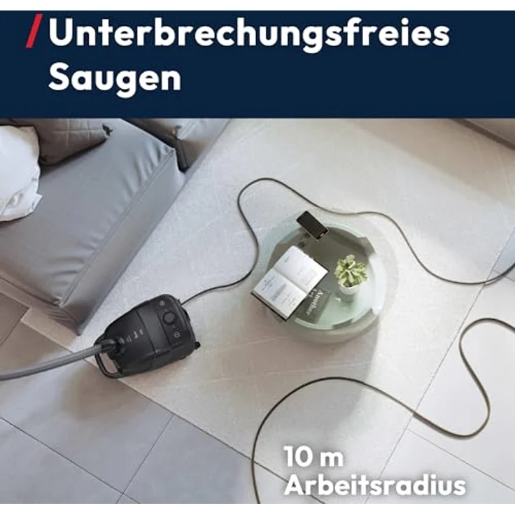 Hoover HE2Z10A, Boden-Staubsauger mit Beutel für alle Böden, 850 W, Schwarz/Grau, 3,5 L Behälterkapazität, waschbarer EPA-Filter – Bild 6