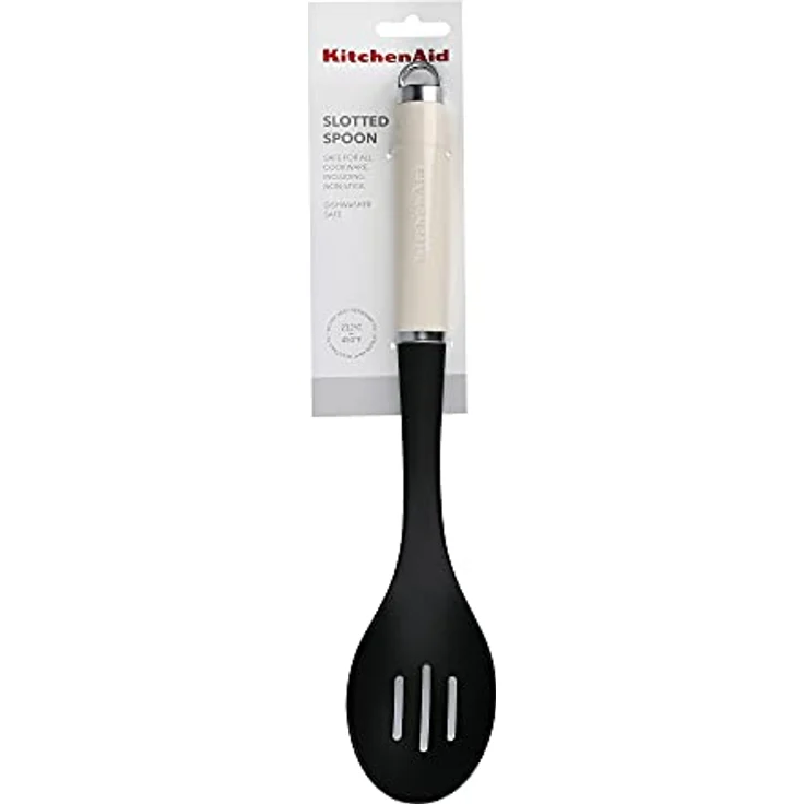 KitchenAid Nylon Slotted Spoon – Almond Cream, Hochwertiger Schaumlöffel mit 3 Schlitzen – Bild 5