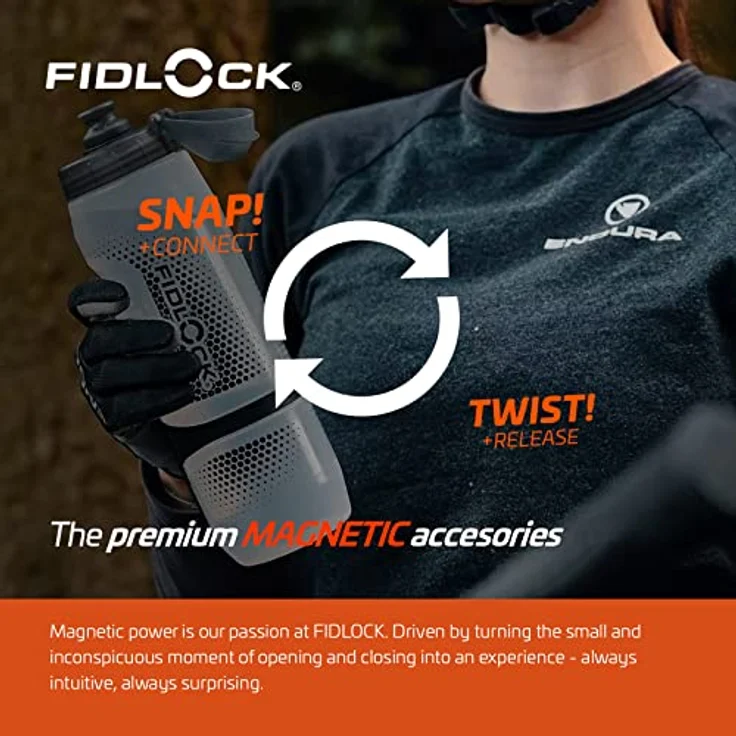 Fidlock Twist Bottle 800 ml, Trinkflasche mit Magnet-Mechanik und sicherem Haltersystem, Made in Italy – Bild 6