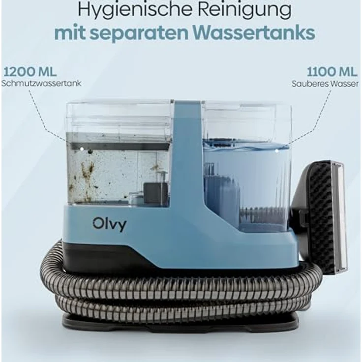 Olvy Teppichreiniger Waschsauger 17.000 PA, leistungsstarker Nasssauger für Sofa, Auto & Teppich, inkl. Zubehör & Reinigungsmittel – Bild 8