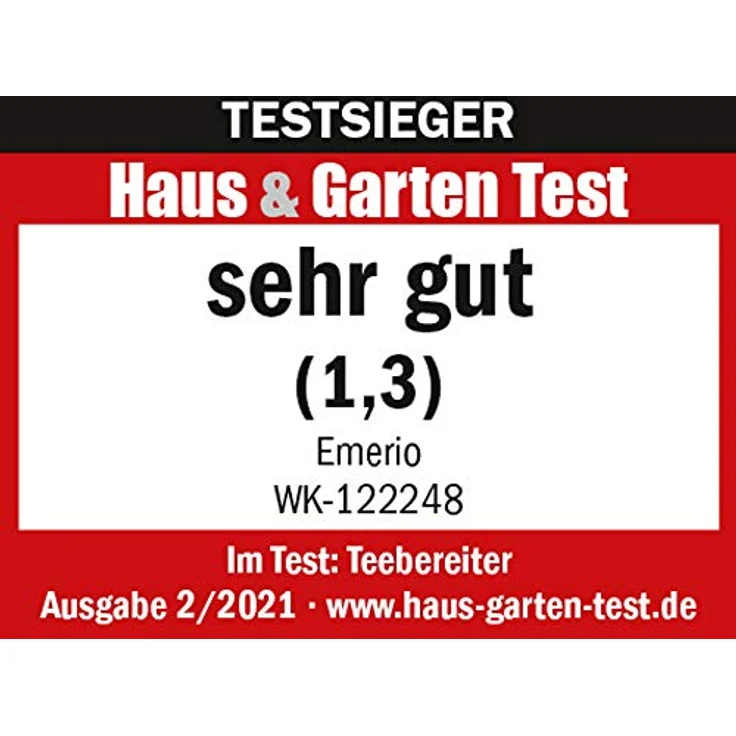 Emerio WK-122248, Glas Teekocher, Wasserkocher, vollautomatisches Teesieb, Absenkautomatik, Borosilikatglas, BPA frei, 1.7l Volumen, Temperaturwahl, 2200 Watt, Schwarz-Silber – Bild 6