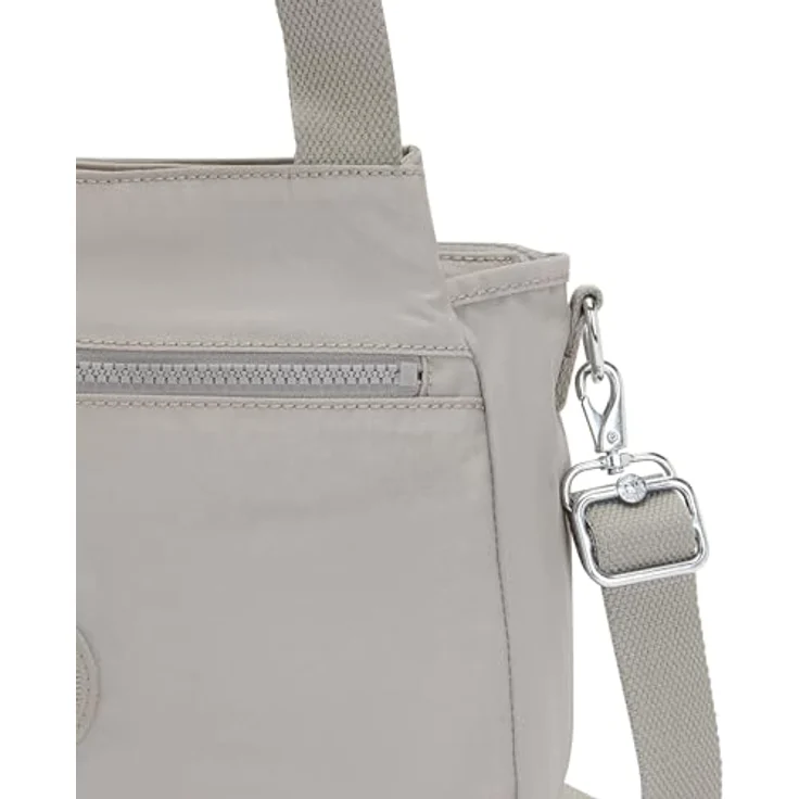 Kipling Elysia Schultertasche, Damen-Handtasche mit Reißverschlussfach und abnehmbarem Umhängeriemen, 29.5 cm, Grau – Bild 5