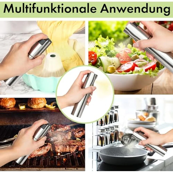 ProfiCook Salz-/Pfeffermühle PC-EOS 1270 inox 2er Set Essig- & Ölsprüher, hochwertiges Set für präzise Dosierung und intensiven Geschmack – Bild 3