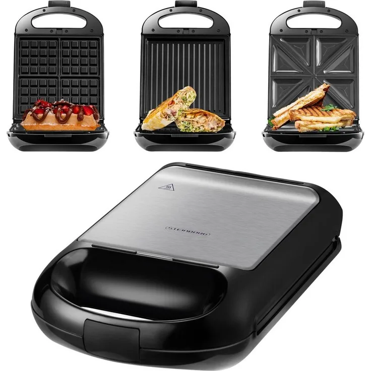 STEINBORG Waffeleisen SB-2120, 1200 W, Antihaftbeschichtung, Cool-Touch-Griffe