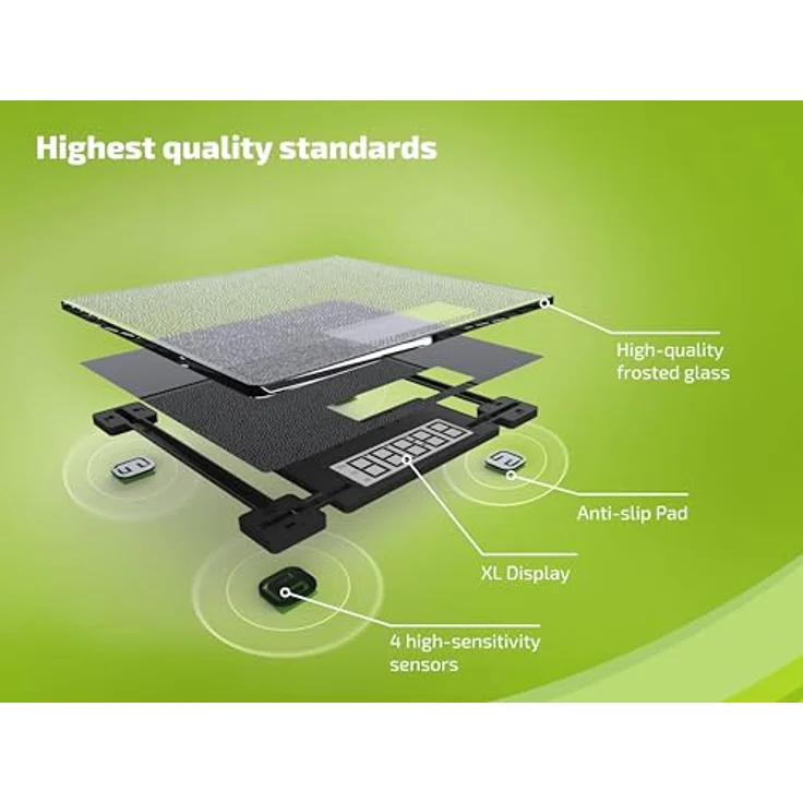 Soehnle Personenwaage Style Sense Comfort Coral, Körperwaage mit großem LCD-Display, rutschhemmender Oberfläche, bis 180kg, schwarz – Bild 2