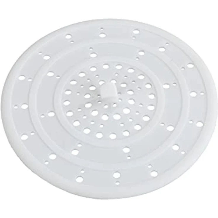 Wenko Abfluss-Sieb Spülbeckensieb, Silikon, Ø 12 x 0,3 cm, weiß – Bild 2