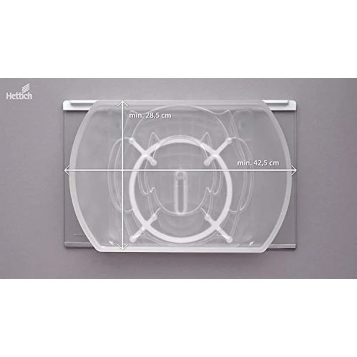 Hettich ComfortSpin Drehteller, 360° drehbar, lebensmittelechter Kunststoff, für Kühlschrank und Schrank, 42,5 x 28,5 cm, max. 8 kg Belastbarkeit – Bild 2