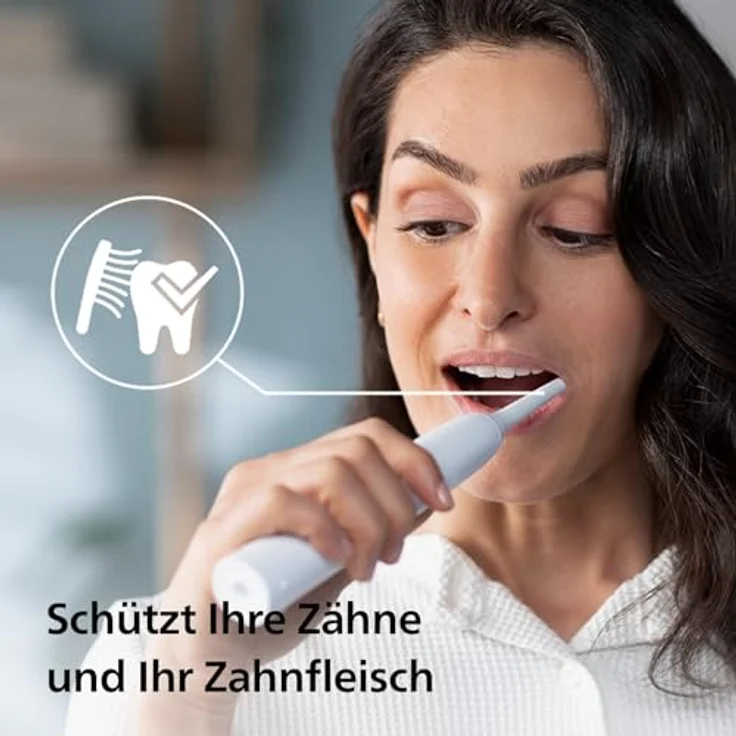 Philips Sonicare 4100 – elektrische Philips Sonicare Zahnbürste für Erwachsene mit 1 x Philips W2 Optimal White Bürstenkopf in Weiß, schlankem Reiseetui und USB-Ladegerät (Modell HX3683/33) – Bild 4