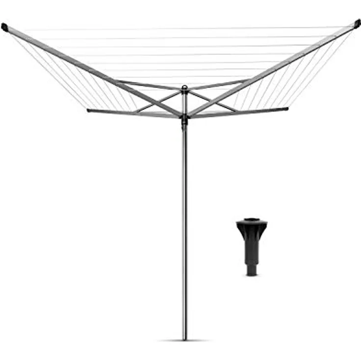 Brabantia - Topspinner Wäschespinne - Regenschirm'-System - UV-beständige Wäscheleine, 40 m - Reibungsloses Drehungen - Kein Durchhängen - Auch für Kleiderbügel - Metallic Grey - ø 271 cm – Bild 1
