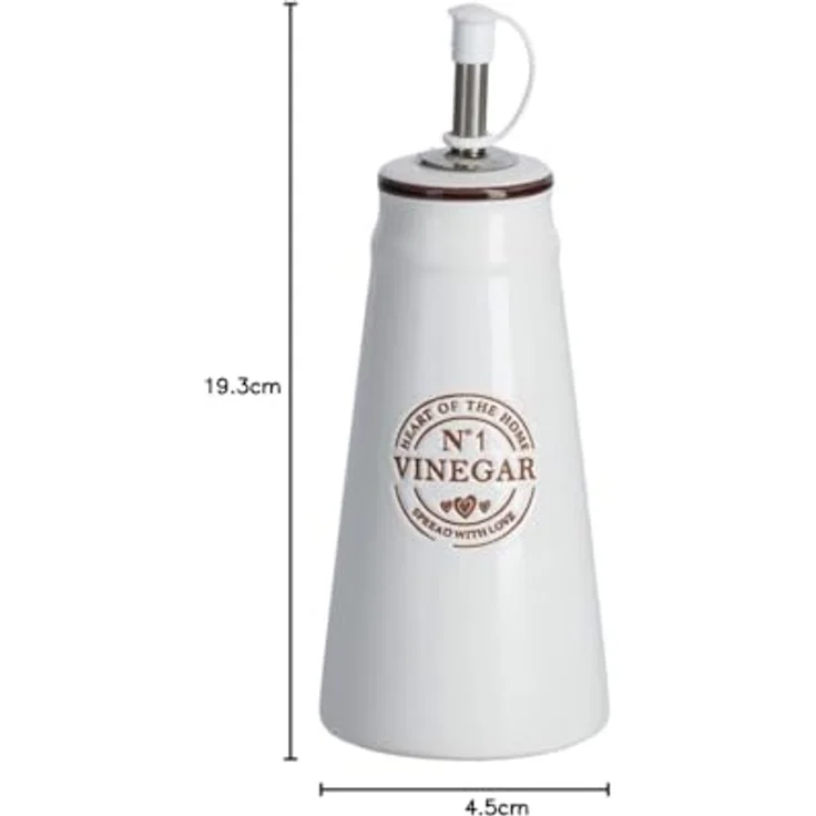 Zeller Present Menage-Set, 2-tlg. Essig- und Ölspender aus Keramik, 260 ml, weiß – Bild 6