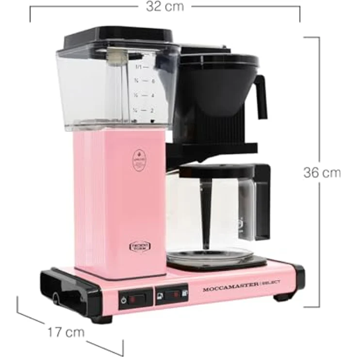 Moccamaster 53989 KBG Select Filterkaffeemaschine, Aluminum, 1.25 liters, Pink – Bild 2