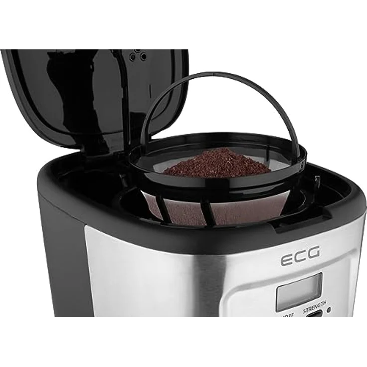 ECG KP 2125 Supreme,Drip-brew coffee machine,LCD display,Elegant glass carafe with 1.5 l, Schwarz/Edelstahl – Bild 4