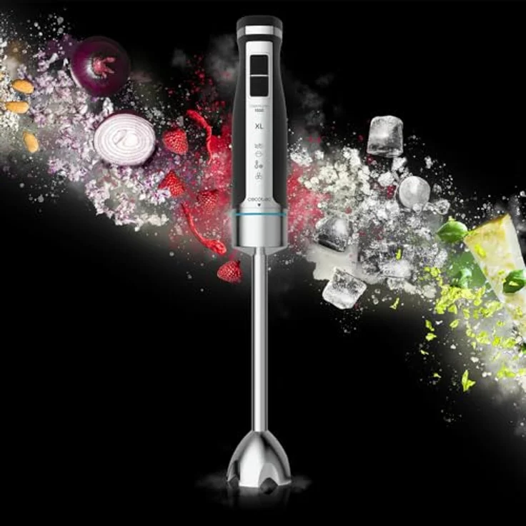 Cecotec Hand- Mixer PowerGear 1500 - Klingen aus Titanium Beschichtung, 21 Geschwindigkeitsstufen, 1500 W, Inklusiv Glas mit Deckel. (Schwarz und Edelstahl, XL) – Bild 3