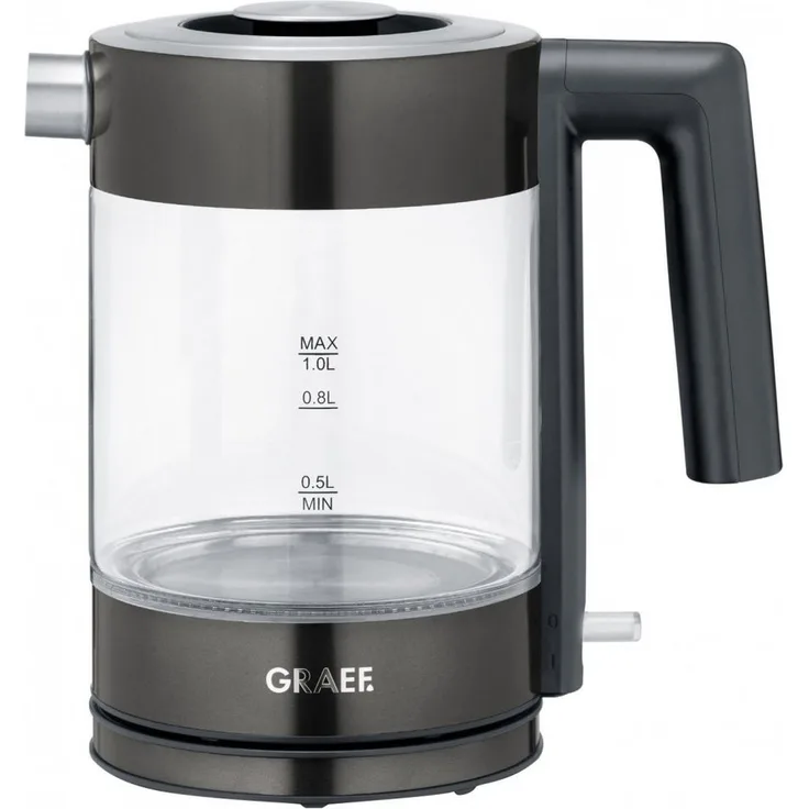 Graef Wasserkocher WK302 - Schwarz, 1 l Fassungsvermögen, 2000 W Leistungsstärke