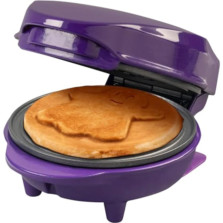 Bestron Waffeleisen AMW500, 550 W, Rosa Retro-Design, antihaftbeschichtet, kompakt, leicht – Bild 1