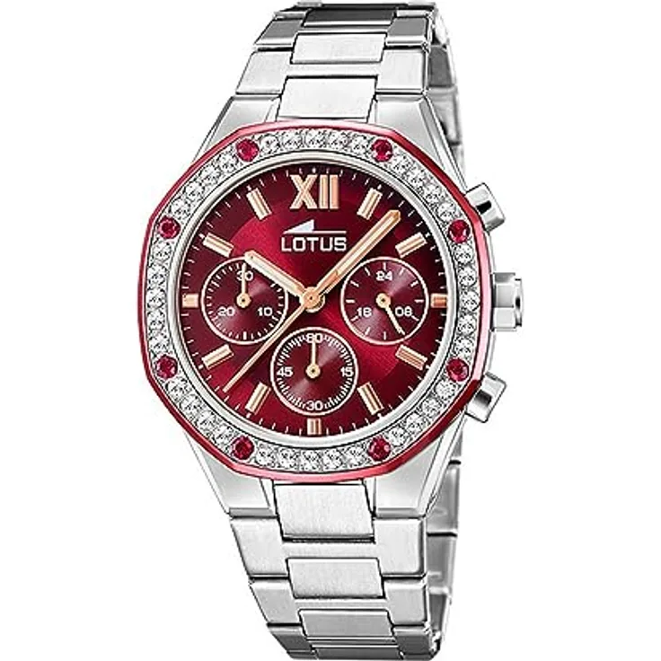 Lotus Damen Analog Quarz Uhr mit Edelstahl Armband 18872/3