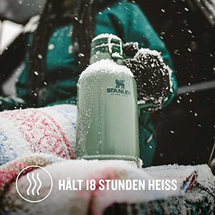 Stanley Classic Easy-Pour Growler Thermoskanne 1.9 Liter - Hält Bier 24 Stunden Kalt & Frisch - Edelstahl Thermosflasche - Auslaufsicher - Spülmaschinenfest - Hammertone Green – Bild 5