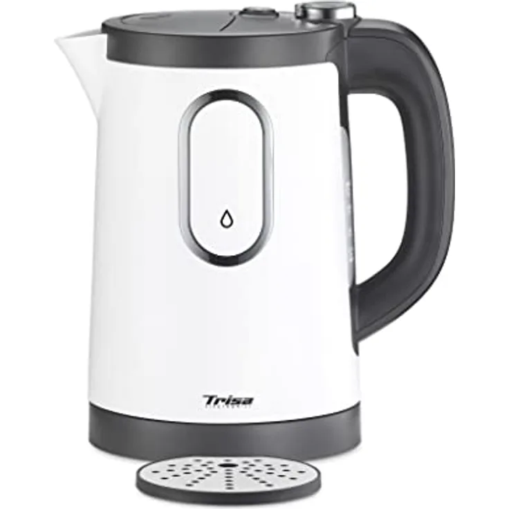 Trisa 2-in-1 Perfect Cup Wasserkocher, 1,5 Liter, Abschaltautomatik, programmierbare Dispenser-Funktion, weiß
