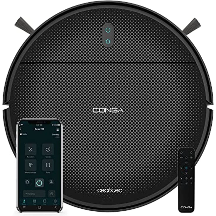 Cecotec Roboter-Staubsauger Conga 999 Origin Genesis. Technologie Random, 1000 Pa, 2 Seitenbürsten, Autonomie 120 Minuten, 6 Programme, Steuerung mit APP und Fernbedienung – Bild 1