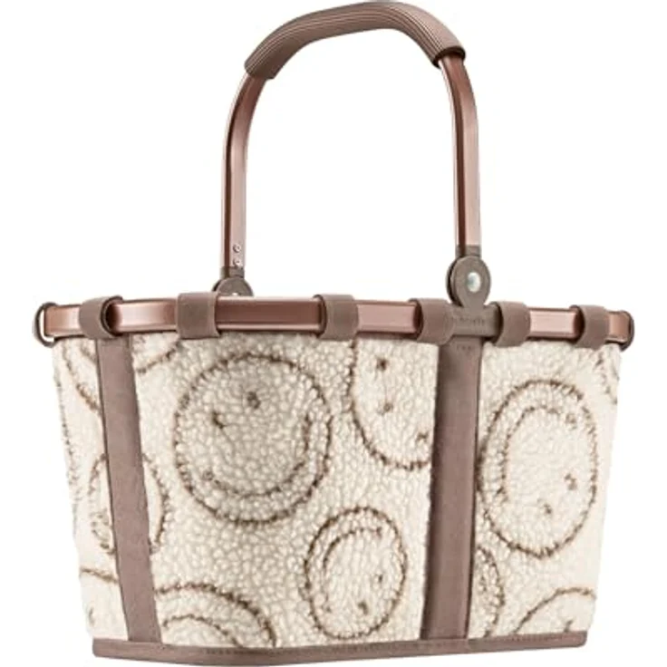 reisenthel carrybag XS smiley® teddy chocolate, stabiler Einkaufskorb mit Innentasche, wasserabweisendes Design, Maße 33,5 x 21 x 19,5 cm, Volumen 5 l – Bild 1