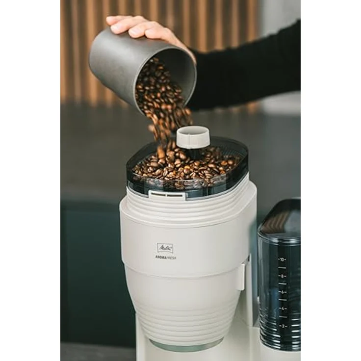 Melitta AromaFresh Pro X - Filterkaffeemaschine mit Mahlwerk, Glaskanne, 10 Tassen, warm-grey – Bild 5