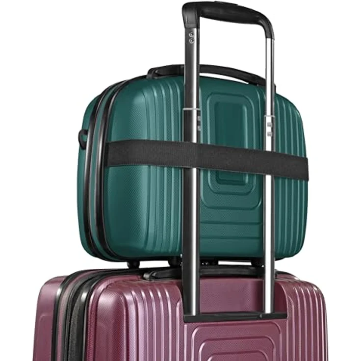 REDOLZ Hartschalen Handgepäck Kosmetik-Koffer | Stabiles Beauty-Case mit Aufsteckfunktion | Leichtes Polypropylen | 34 x 17 x 27 cm (Essentials 14) – Bild 2