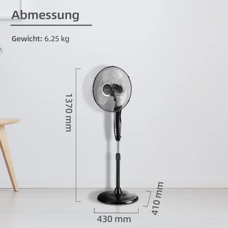 BE COOL BC16SFRC Standventilator 40cm – Bild 7