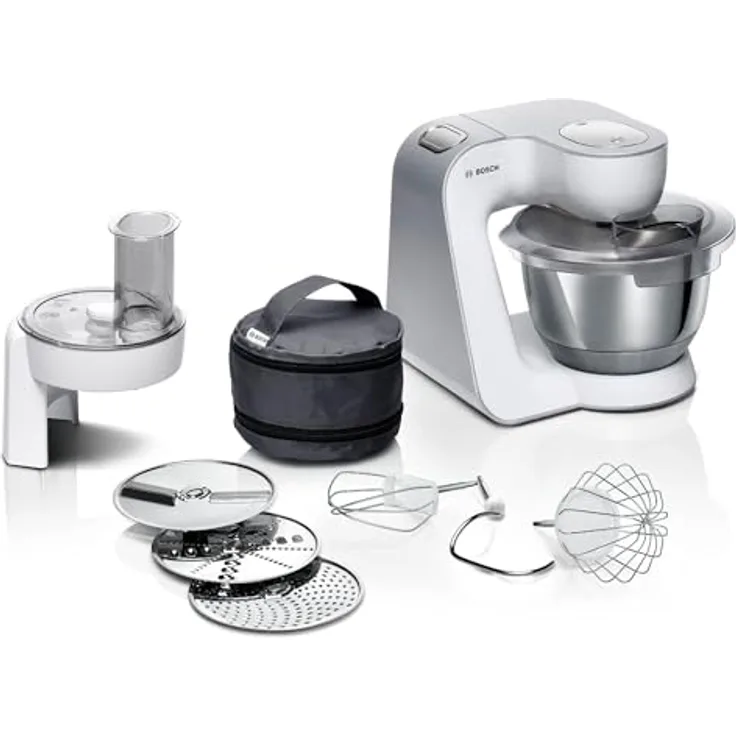 Bosch Küchenmaschine Serie 4 MUM58210, 1000 W, Edelstahl-Schüssel 3,9 L, weiß/silber