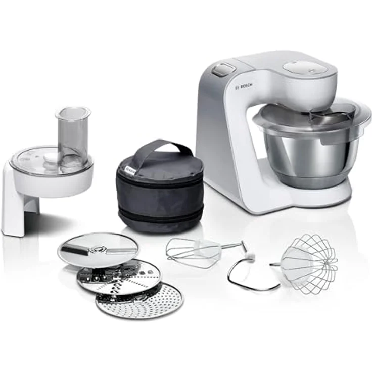 Bosch Küchenmaschine Serie 4 MUM58210, 1000 W, Edelstahl-Schüssel 3,9 L, weiß/silber – Bild 1