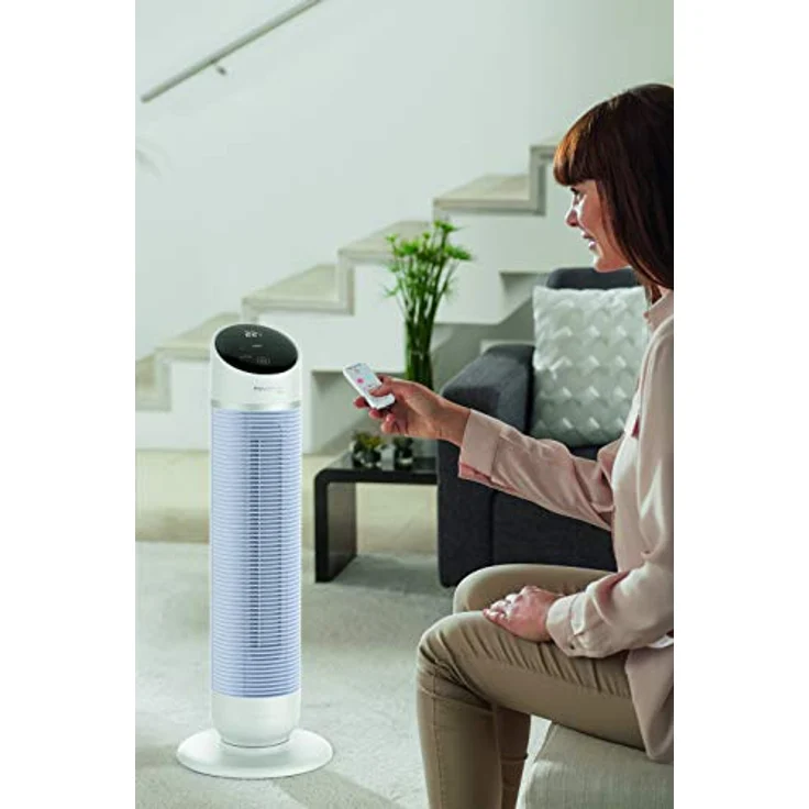 Rowenta HQ8120 Silent Comfort 3in1 Turmventilator | Heizlüfter- und Ventilatorfunktion | filtert die Luft | Eco-Heizmodus | Smart-Modus | Fernbedienung | Timer | Auto-Off | Weiß, Heizlüfter – Bild 6