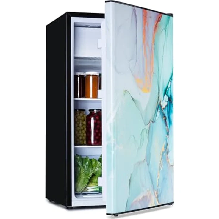 Klarstein CoolArt 79L Kühl-Gefrier-Kombination EEK E, 9L Gefrierfach, designstarke Kühl- und Gefrierkombination für Singles, leise mit 41 dB – Bild 1