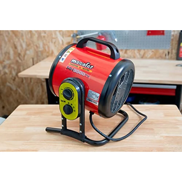 Mecafer mh3000vt Heizlüfter, 3000 W Turbo, schwenkbar bis 60°, für Räume bis 40 m², Edelstahl-Heizelement – Bild 4