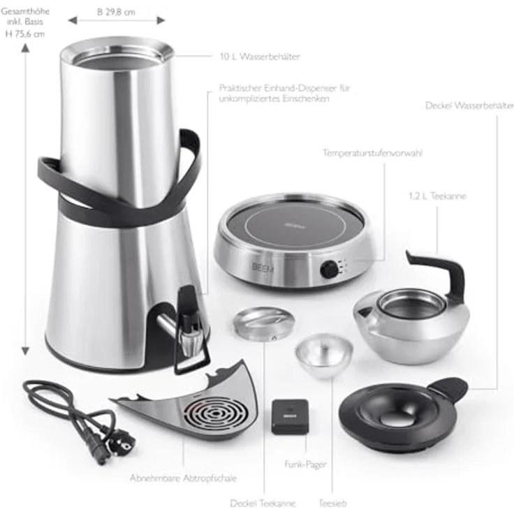 BEEM Samowar Amira mit Dispenser 10 l - Edelstahl, Induktionstechnologie, Leerlaufschutz, professionelle Anwendung – Bild 5