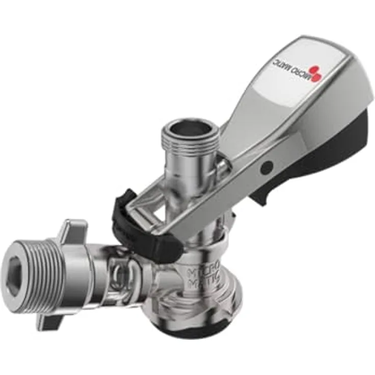 Micro Matic Köpi Zapfkopf, Kelleranstich mit Edelstahl-Stößel und Rückschlagsicherung, R 5/8" Getränkeanschluss, R 3/4" Druckgasanschluss