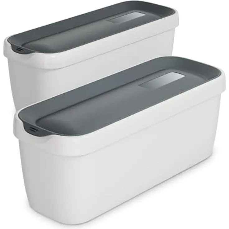 Klarstein Eisbehälter Set, 2x 1,5L Kunststoff, spülmaschinenfest, stapelbar, für Selbstgemachtes Eis, Joghurt und Slush-Eis, passend für Klarstein Maschinen