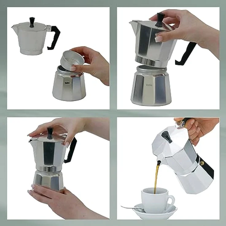 Kela 10591 Espressokocher, Für 6 Tassen, Aluminium, Italia – Bild 8