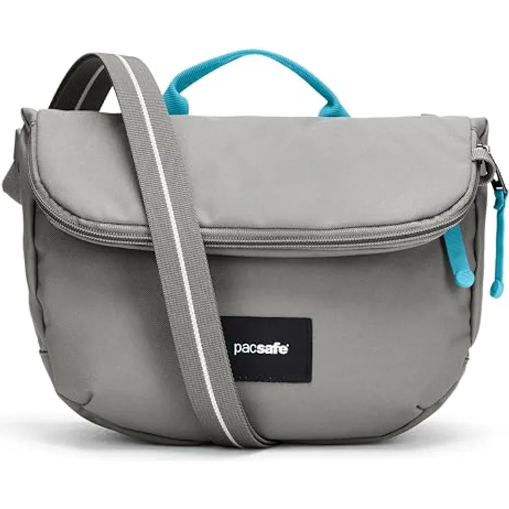 Pacsafe GO Anti-Theft Umhängetasche, RFID-sicher, 24 cm, grau, 100% Polyester