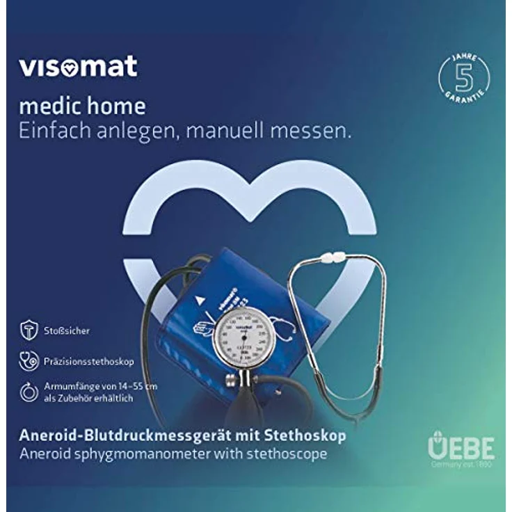 visomat medic home (Standard) Blutdruckmessgerät mit Stethoskop, Armumfang 22-32 cm – Bild 6