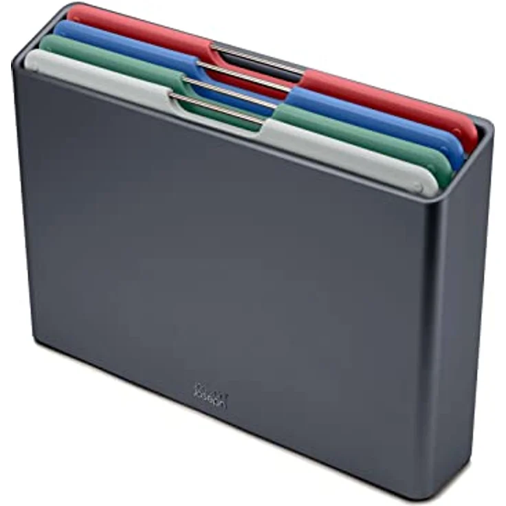 Joseph Joseph Folio 4-teiliges Schneidebrett-Set, Regular, Graphit/Küstenfarbe – Bild 1