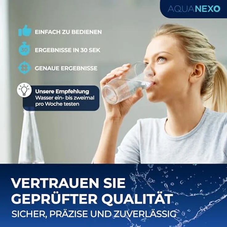 Aquanexo 125 Wassertester Trinkwasser Teststreifen 16-in-1 Trinkwassertest pH Wasserhärte – Bild 7