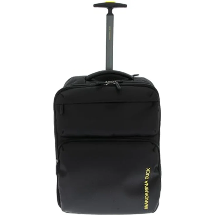 Mandarina Duck Zephyr Trolley Backpack, 3D-Effekt, zwei Tragevarianten, mit Taschen und elastischem Halter, Schwarz – Bild 3