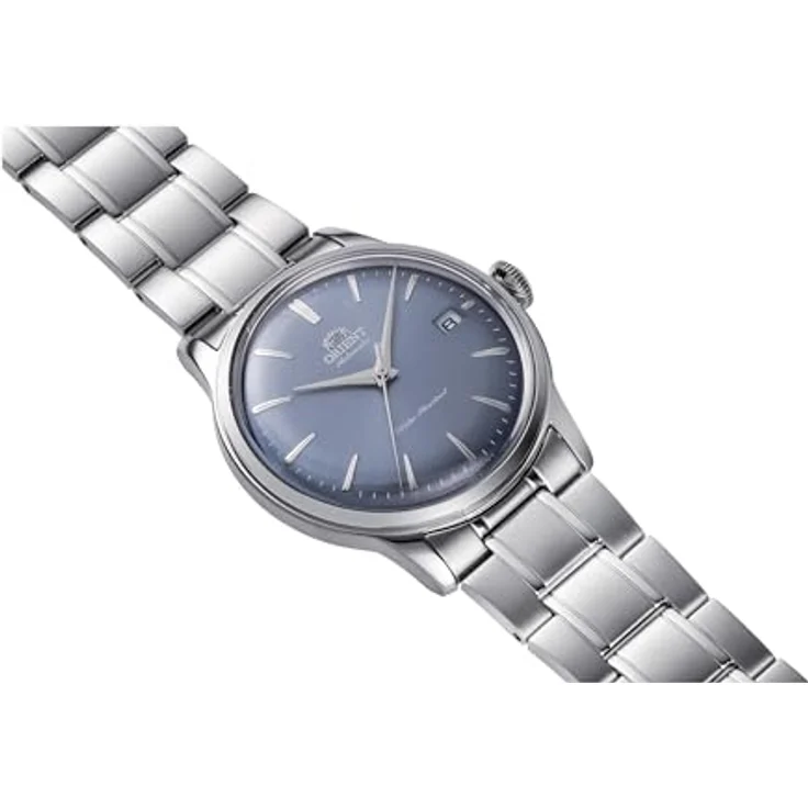 Orient Bambino Automatik, 38 mm Uhr mit blauem Zifferblatt und Edelstahlarmband, RA-AC0M10L30B – Bild 3