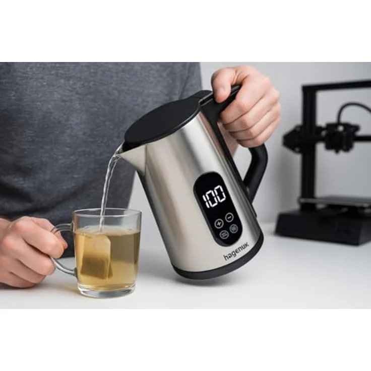 Hagenuk Digitaler Wasserkocher 1,7L 2200W mit Temperaturwahl in 10° Schritten, Cool-Touch-Gehäuse und integrierter Warmhaltefunktion – Bild 10