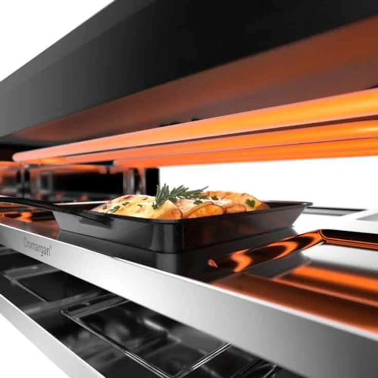 WMF Lono Selection Raclette Grill für 8 Personen, 1500 W, mit antihaftbeschichteten Pfännchen und variabler Temperaturkontrolle, Cromargan Edelstahl, schwarz – Bild 4