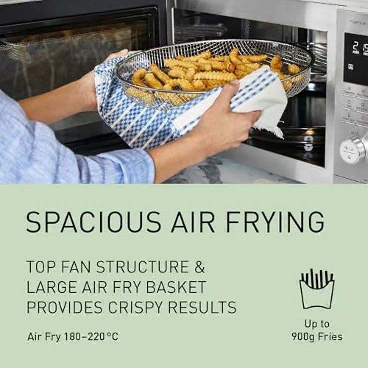 Panasonic NN-CD88QSEPG 34L Air Fryer Kombi-Mikrowelle mit Quarzgrill, 1000 W, automatisches Auftauen, Genius Sensor, Edelstahl, Silber – Bild 3