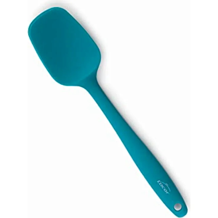 Lacor - 64453 - Ocean Küchenlöffel, Silikonlöffel, Küchenutensilien, ergonomischer Griff, Antihafthaft, hochtemperaturbeständig, spülmaschinenfest, Länge 27,5 cm