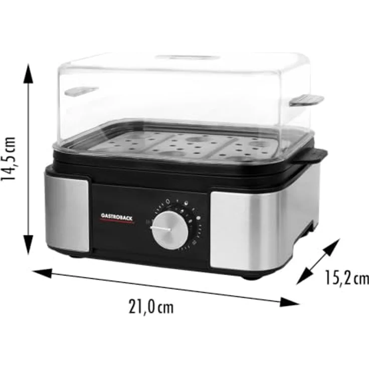 Gastroback Eierkocher EasyCook 6, Automatisches Eierkochen, Pochierfunktion, 6 Eier Kapazität, Schwarz/Edelstahl – Bild 6