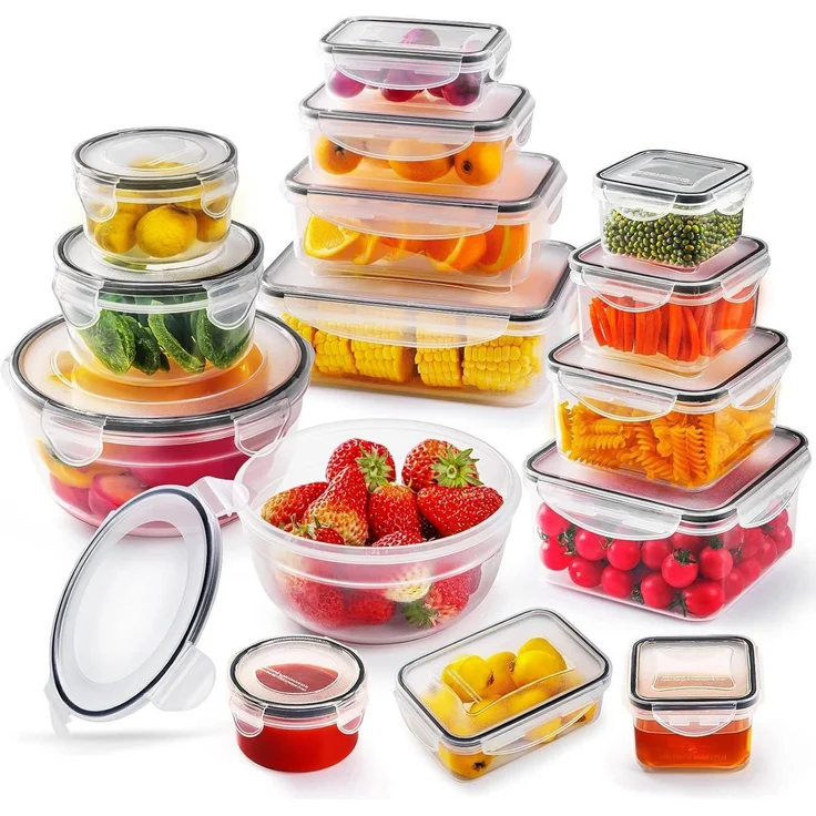 Jim's Store Frischhaltedosen Set 30 Teile, Auslaufsichere Vorratsdosen aus BPA-freiem PP-Kunststoff, Mikrowellen- und Spülmaschinengeeignet, Stapelbar für effektive Küchenaufbewahrung