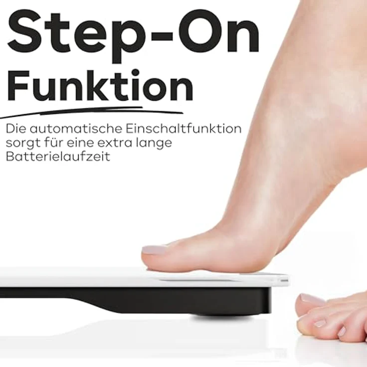 ProfiCare® Waage Personen mit Glasoberfläche | Körperwaage mit Messbereich 5-180 kg & großem LCD-Display | Personenwaage mit Step-On-Automatik | Waage Personenwaage digital | PC-PW 3122 weiß – Bild 3